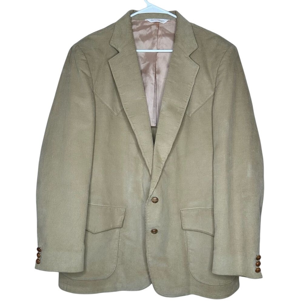 VTG‎ H Bar C California Ranchwear Tan Corduroy Western Blazer Jacket 48R cowboy